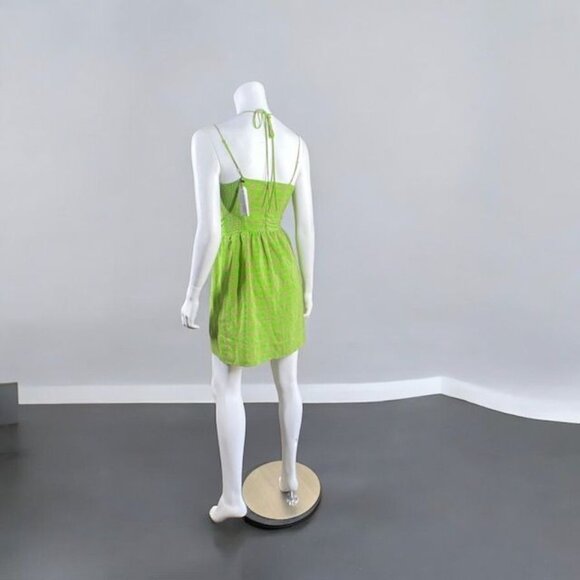 Amanda Uprichard Silk Mini Dress Green Size X- Small - Picture 10 of 16